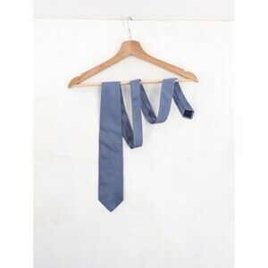 Battistoni Men's Tie Blue Orange Geometric Foulard Necktie Silk 59.5" Long Italy